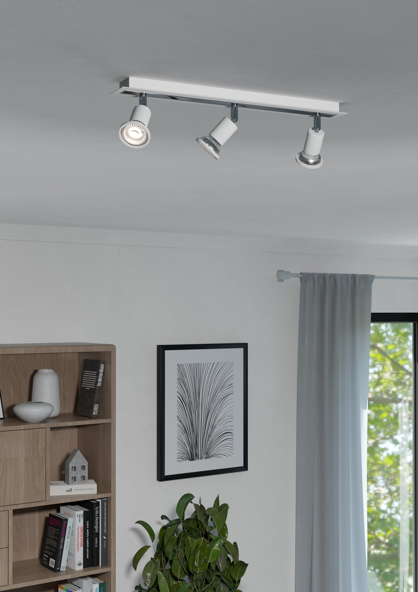 SARRIA FOCO TECHO ACERO BLANCO CROMO 460X70 3X5W GU10 IP20
