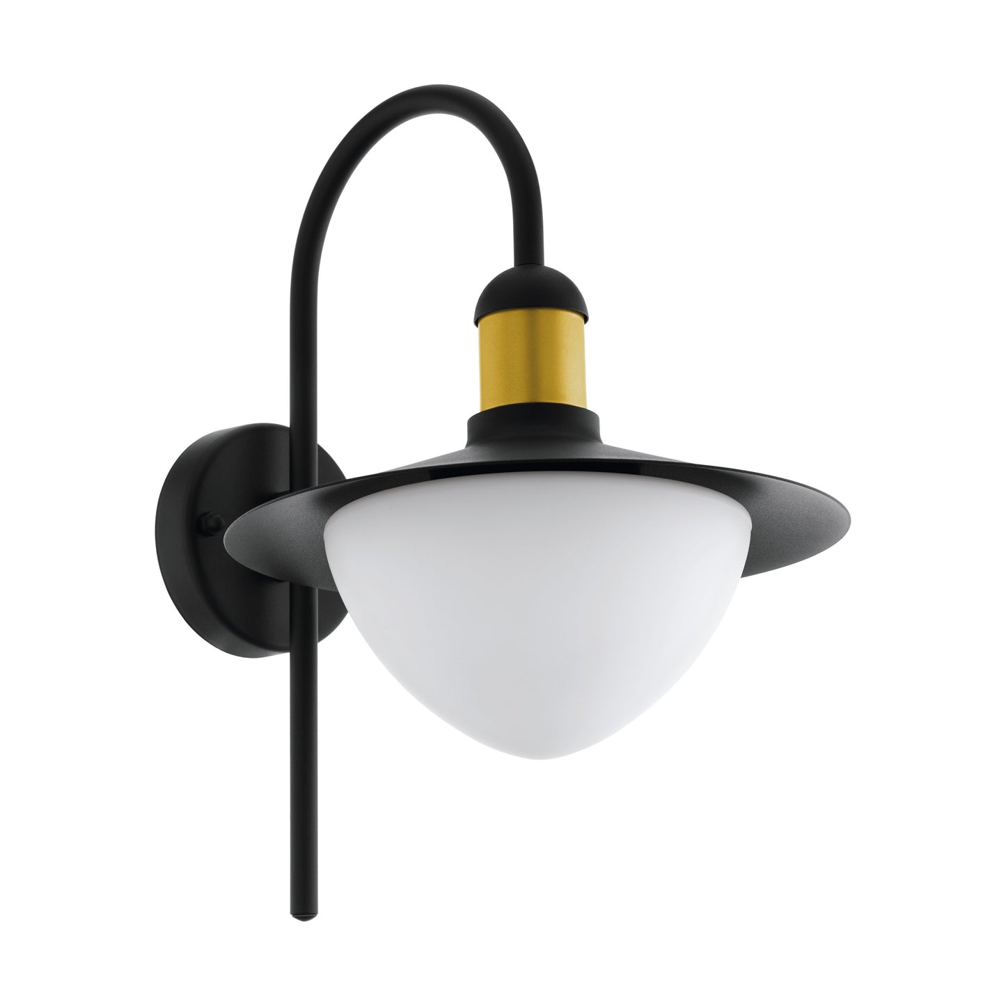 SIRMIONE APLIQUE EXT NEGRO DORADO BLANCO H376 1X60W E27 IP44