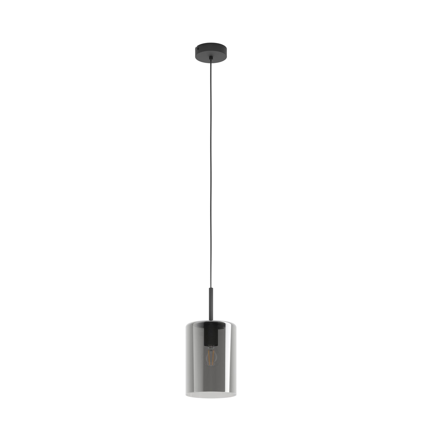 CADAQUES 1 COLGANTE VIDRIO NEGRO TRANSP DM160 1X60W E27