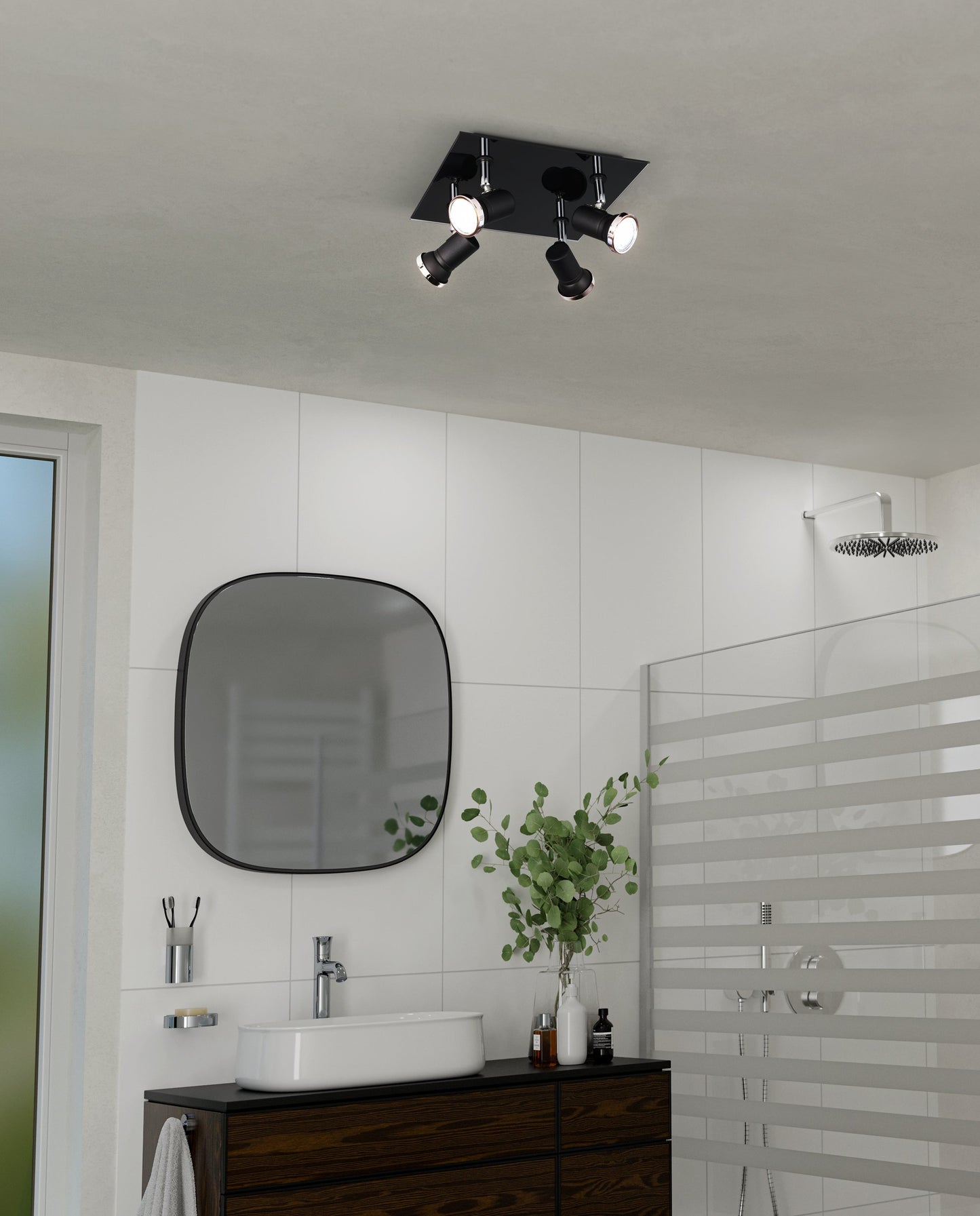 TAMARA 1 FOCO TECHO NEGRO L240 H0 DM0 4X3,3W GU10 LED IP44