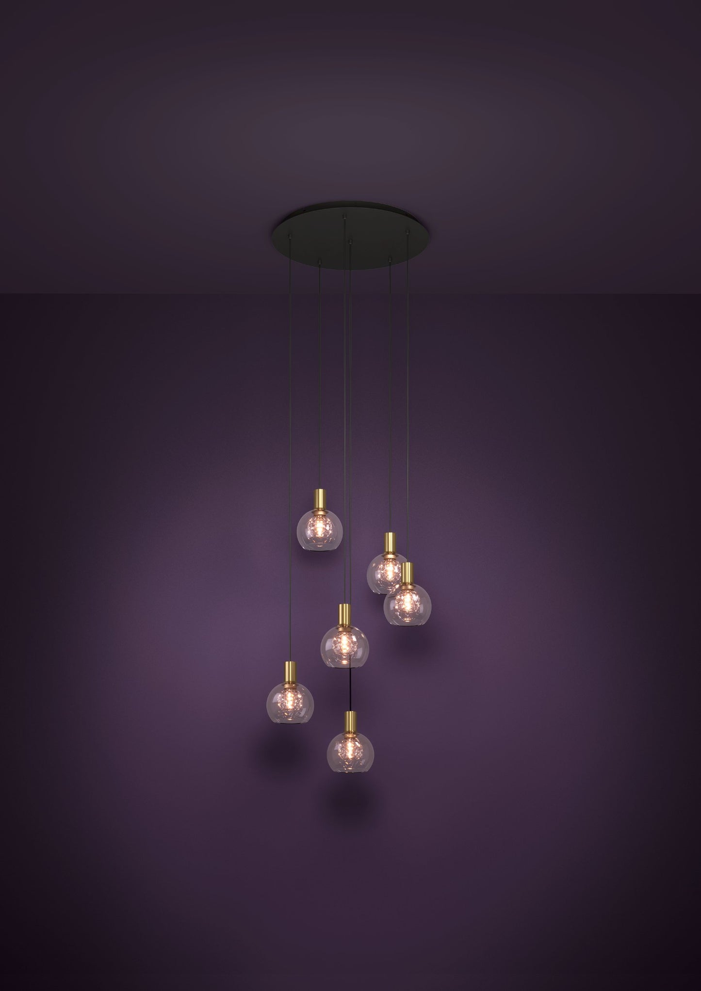 TERQUE COLG ACERO H1500 DM540 3000K 3060lm 6X5,4W
