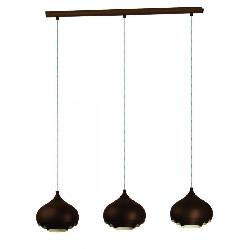 CAMBORNE COLGANTE ACERO CAFÉ OSCURO L890 3X60W E27
