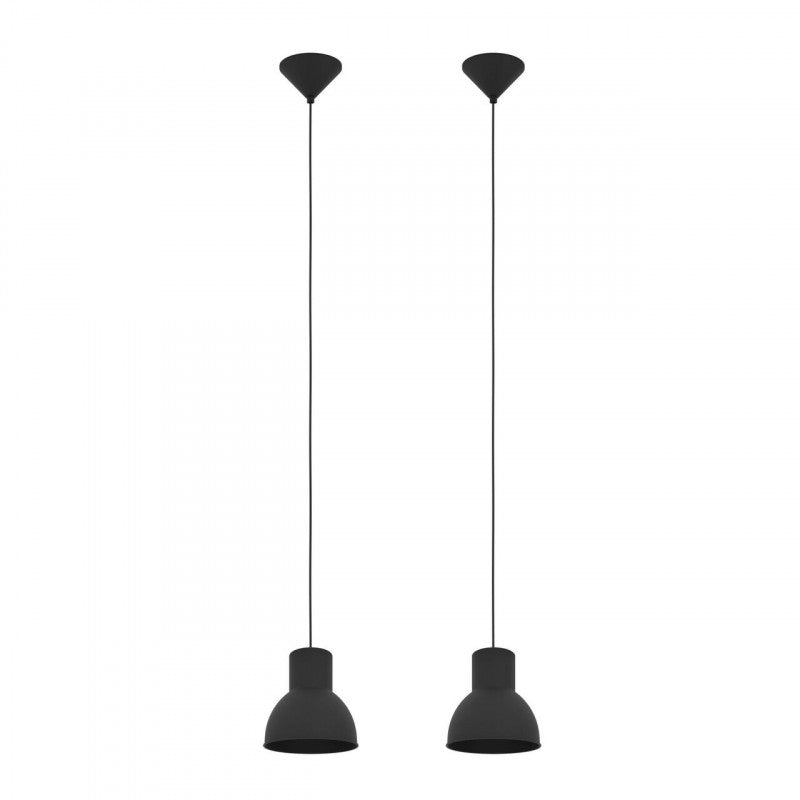 CAPOLIVERI-E COLG X2 ACERO NEGRO L120 H1100 DM120 E27 2X40W