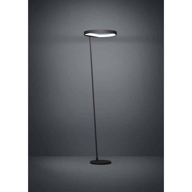 Lámpara Pie Led Caredara Aluminio, Acero, Negro