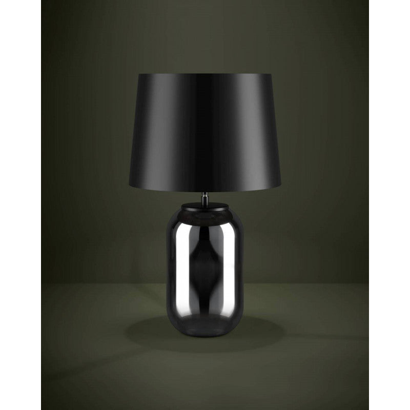 Lamparas Sobremesa E27 cuite Vidrio, Negro transparente