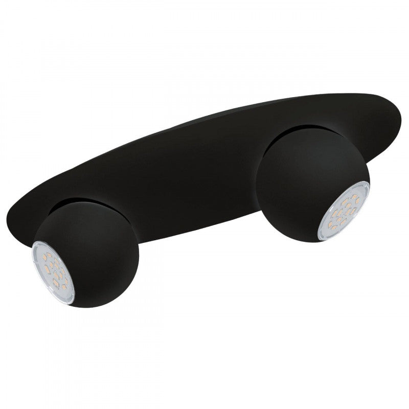 NORBELLO 3 FOCO ACERO NEGRO L320 GU10 2X4,6W IP20