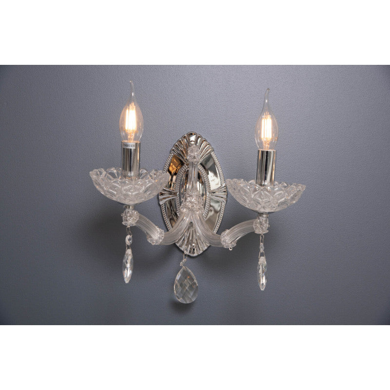 VILNA 2 APLIQUE ACERO CROMO CRISTAL K5 2X40W E14 (811-2)