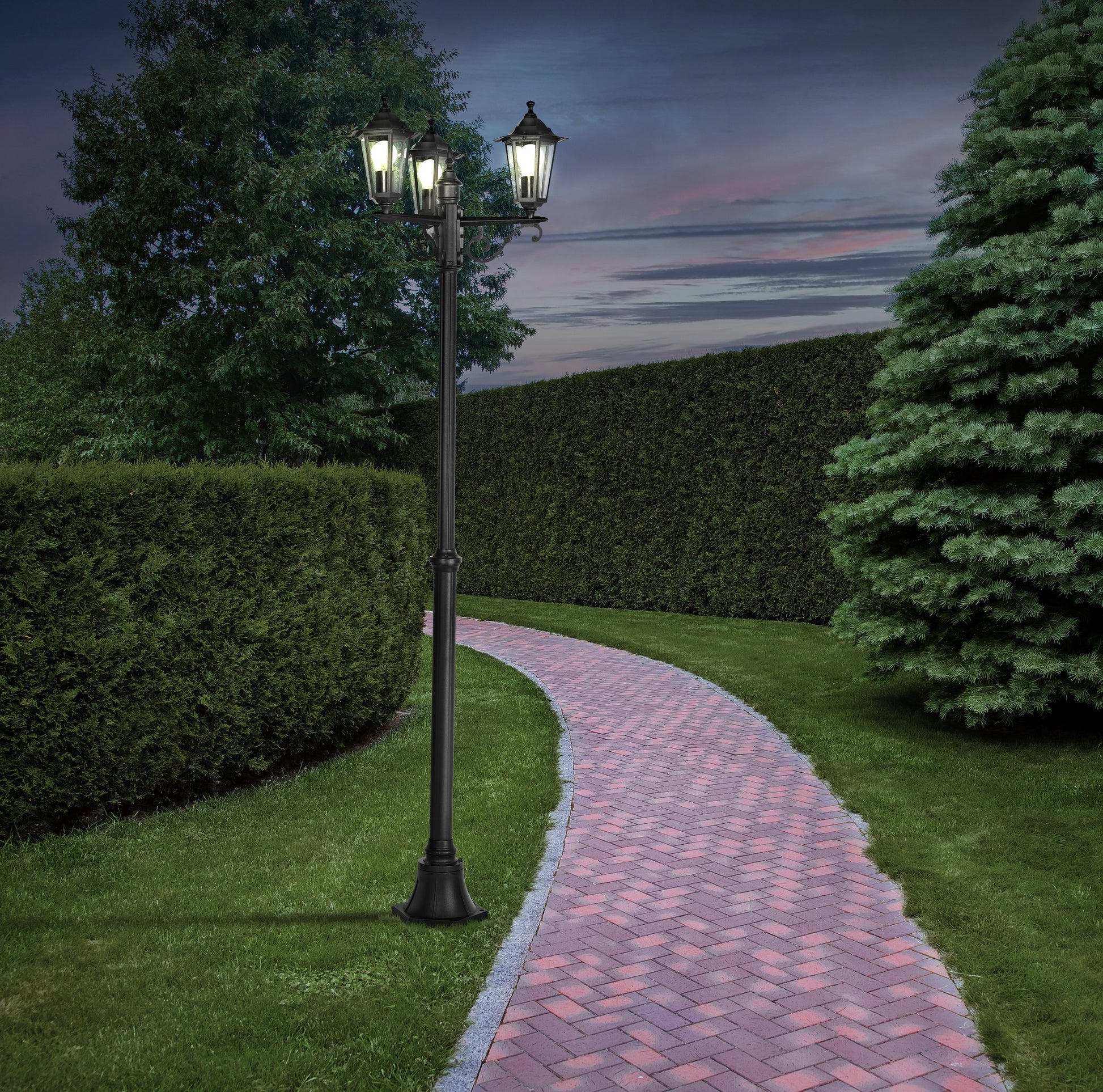 LATERNA 4 FAROL POSTE EXT NEGRO H1920 1X60W E27