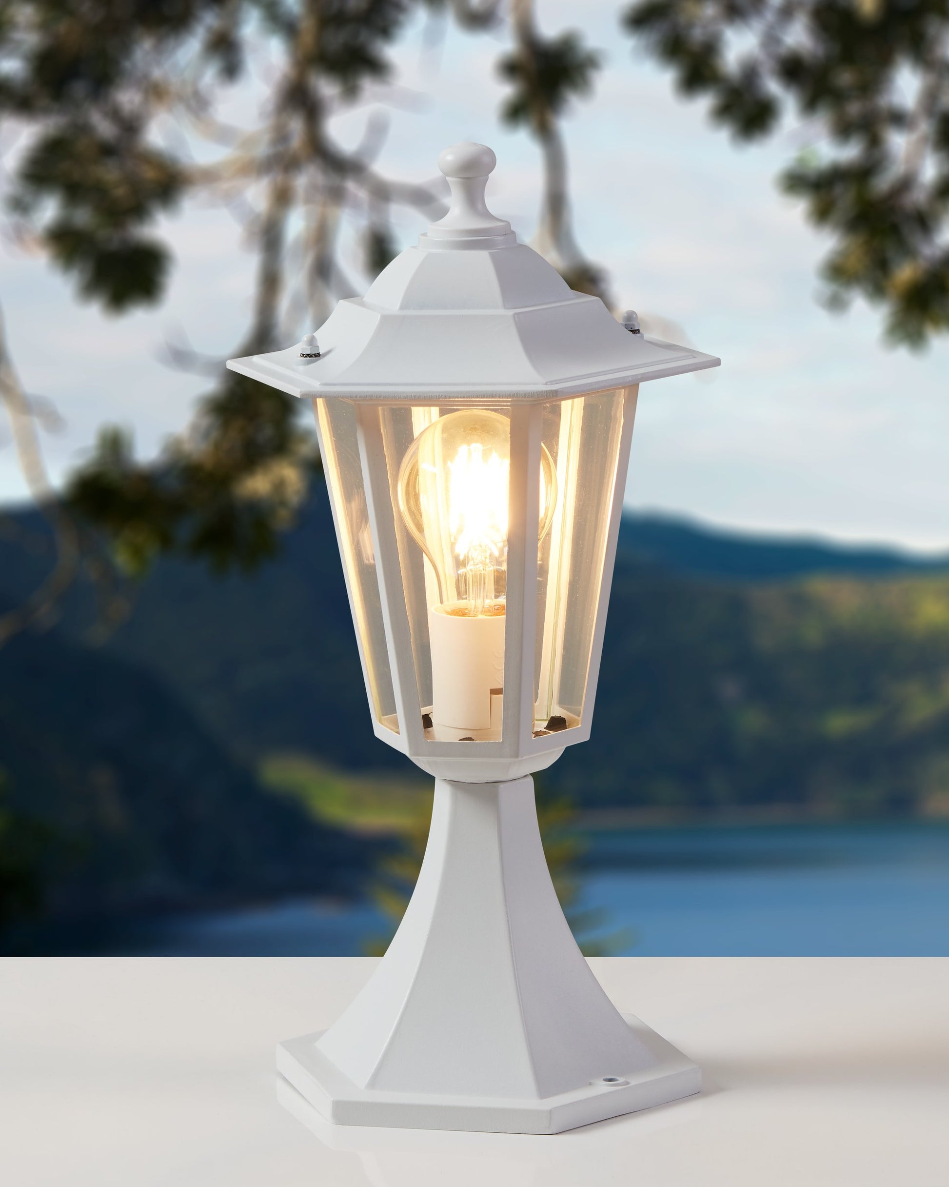 LATERNA 5 FAROL POSTE EXT  BLANCO H385 1X60W E27