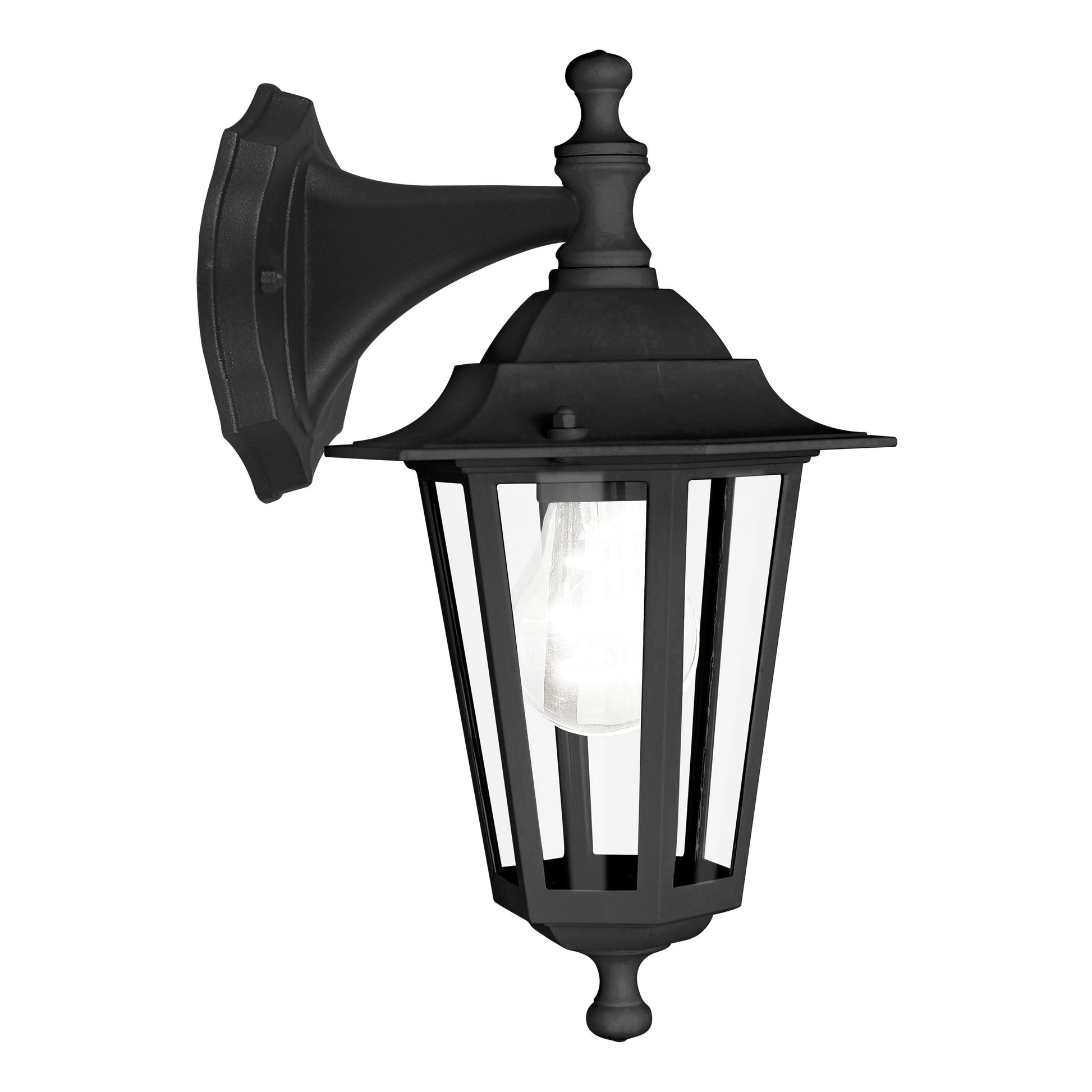 LATERNA 4 APLIQUE EXT. NEGRO ABAJO 1X60W E27