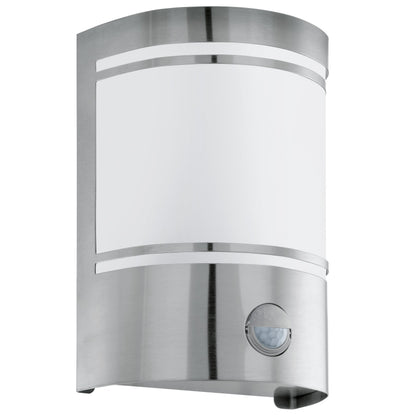 CERNO APLIQUE EXT ACERO INOX H190 1X40W E27 C/SENSOR MOVIM