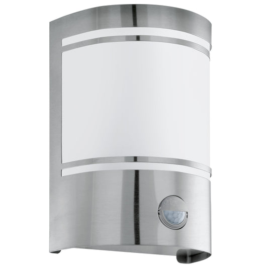 CERNO APLIQUE EXT ACERO INOX H190 1X40W E27 C/SENSOR MOVIM