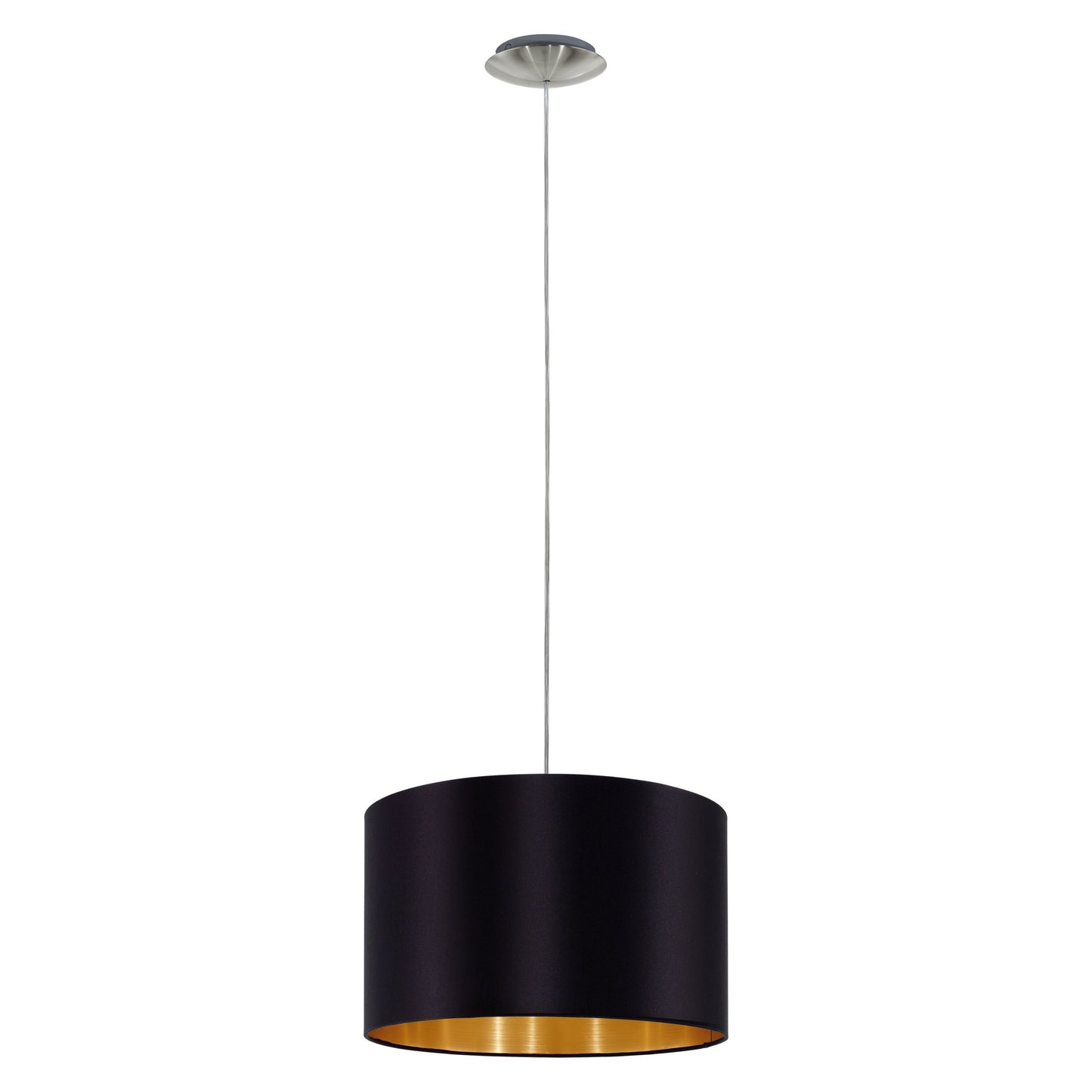 MASERLO LAMP COLGANTE ACERO SAT NEGRO/DORADO DM380 1X60W E27