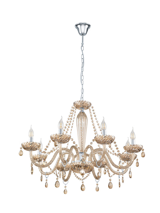 BASILANO LAMP COLG ACERO CROMO H1300 DM820 E14 8X40W
