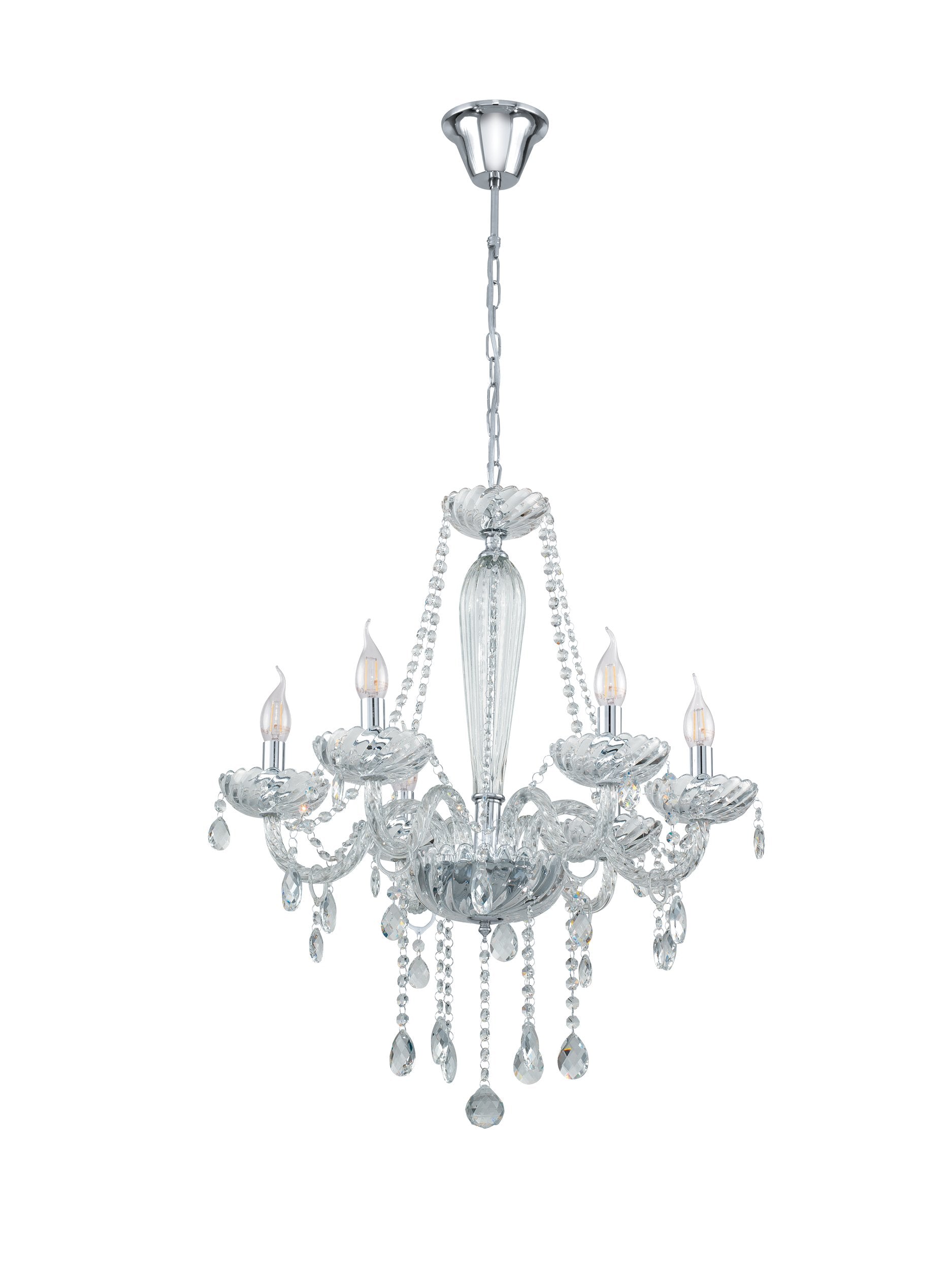 BASILANO 1 LAMP COLG TRANSP 6X40W E14 (6157-6)