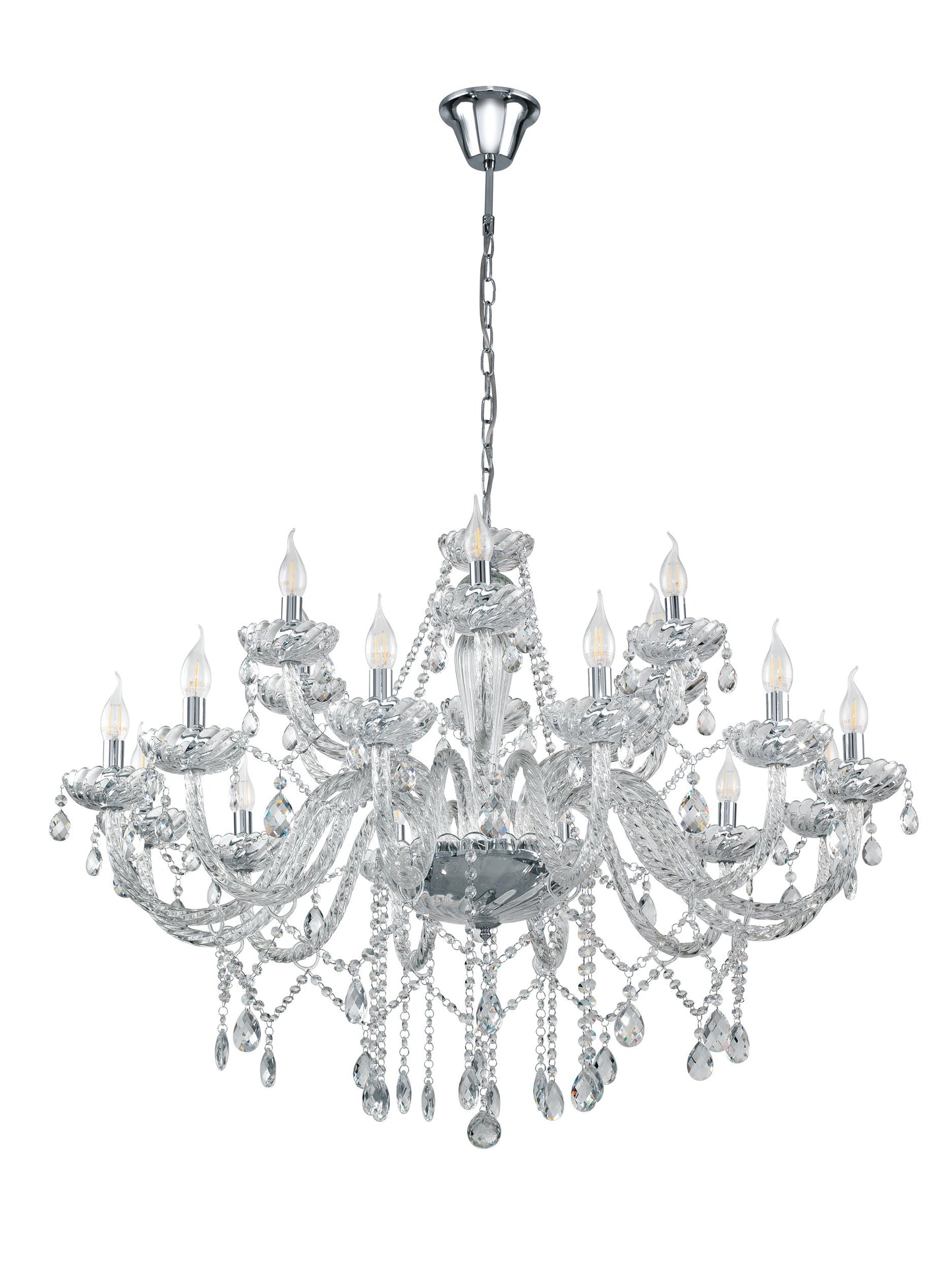 BASILANO 1 LAMP COLG TRANSP 18X40W E14 (6157-12+6)