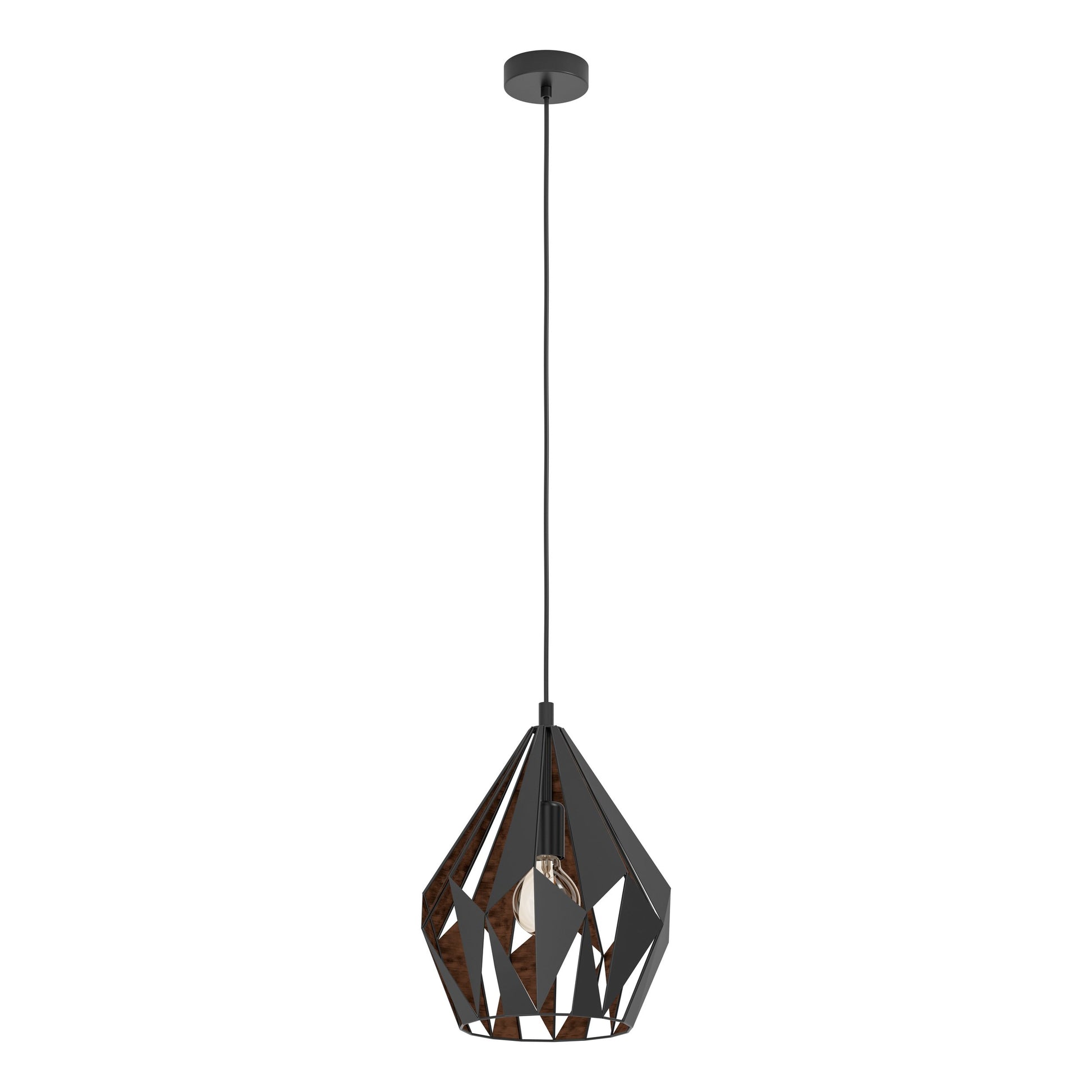 CARLTON 1 LAMP COLGANTE ACER NEGRO COBRE DM310 1X60W E27