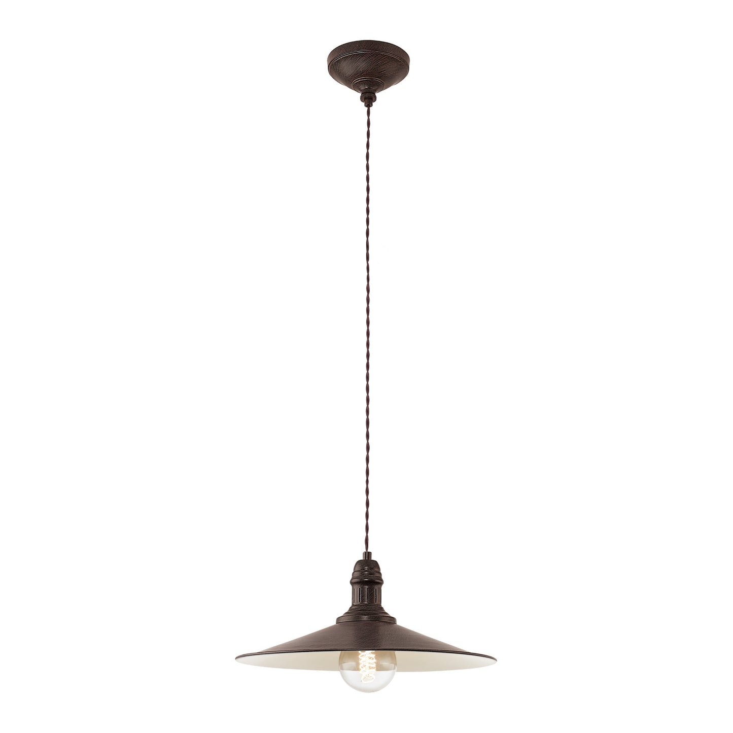 STOCKBURY LAMP COLG ACERO CAFÉ OSCURO H1100 DM360 E27 1X60W