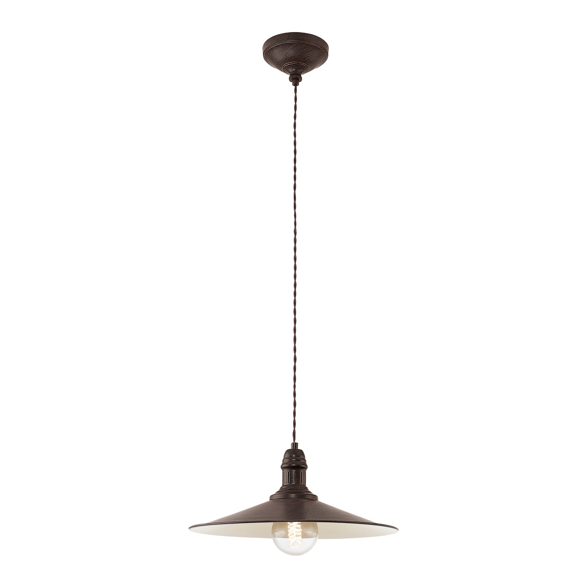 STOCKBURY LAMP COLG ACERO CAFÉ OSCURO H1100 DM360 E27 1X60W