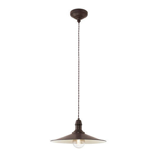 STOCKBURY LAMP COLG ACERO CAFÉ OSCURO H1100 DM360 E27 1X60W