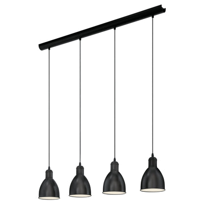 PRIDDY LAMP COLG VINTAGE ACERO NEGRO L975 4X60W E27