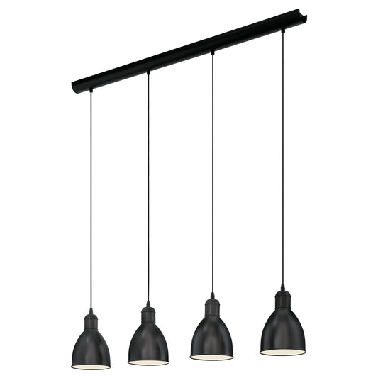 PRIDDY LAMP COLG VINTAGE ACERO NEGRO L975 4X60W E27