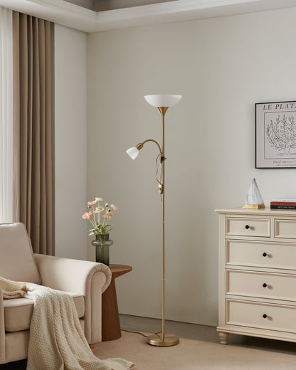 UP 2 LAMP PIE DORADO A1765 1X60W E27 1X25W E14
