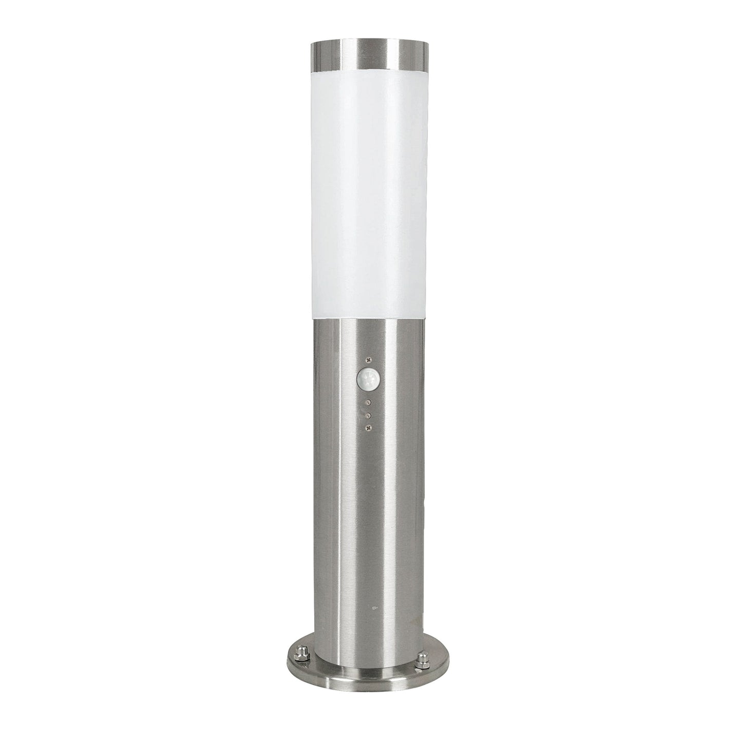 HELSINKI FAROL POSTE EXT ACERO H450 1X15W E27 C/SENSOR MOVIM