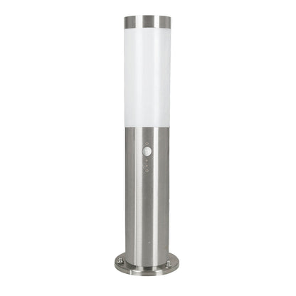 HELSINKI FAROL POSTE EXT ACERO H450 1X15W E27 C/SENSOR MOVIM