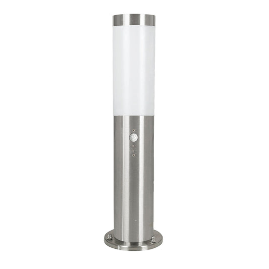 HELSINKI FAROL POSTE EXT ACERO H450 1X15W E27 C/SENSOR MOVIM