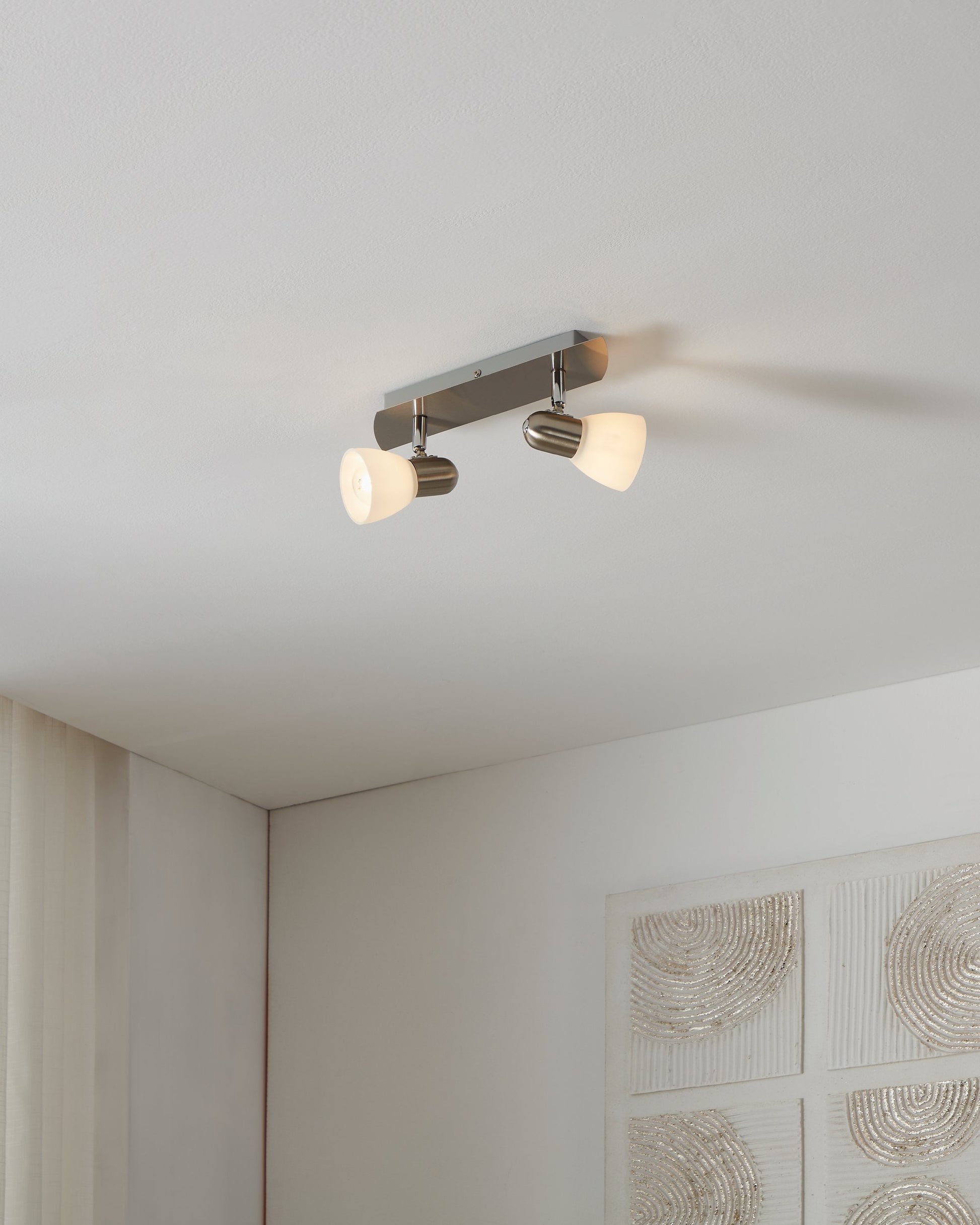 ENEA FOCO TECHO NIQ.MATE 2X40W E14 ACERO