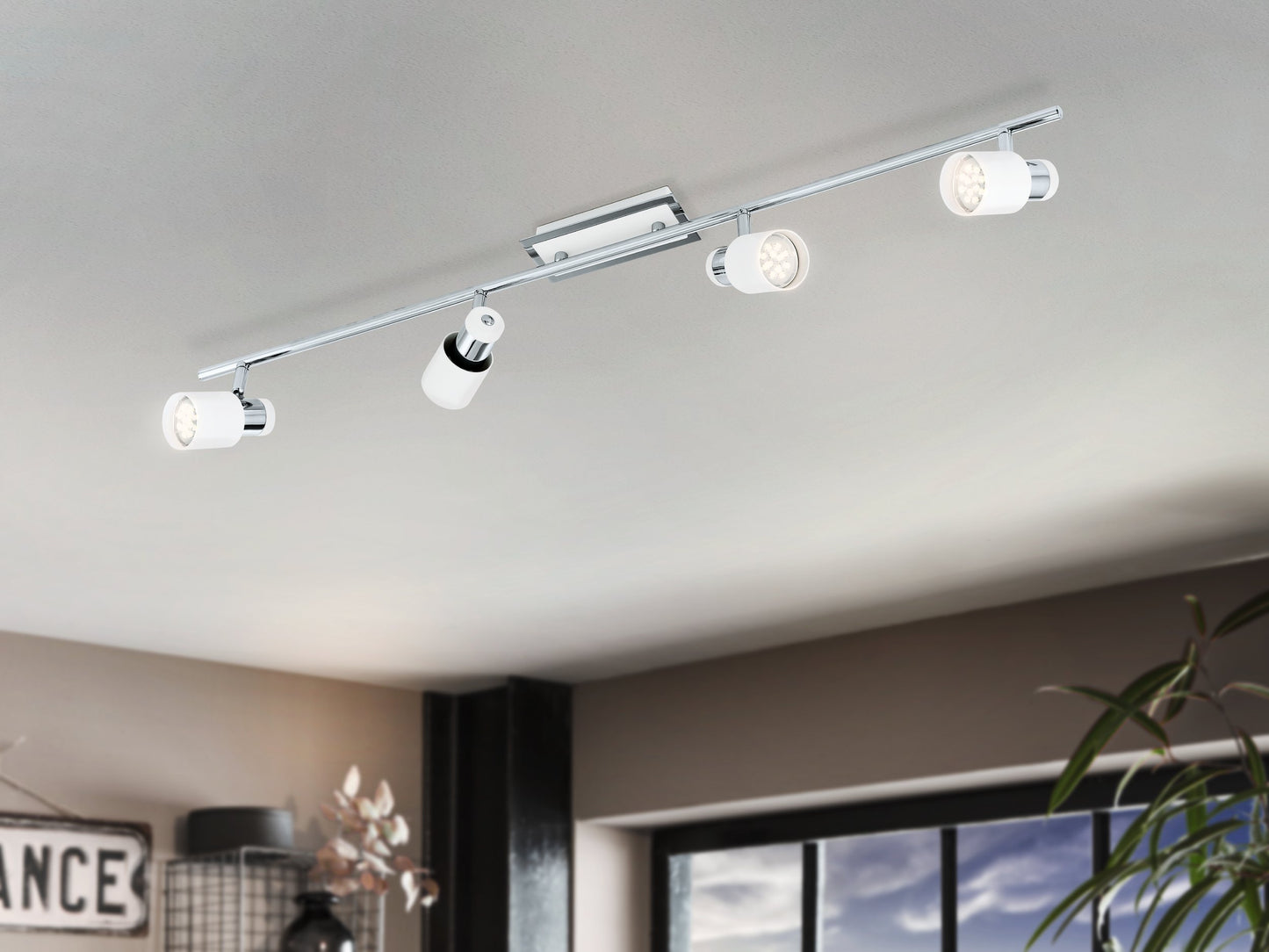 DAVIDA APLIQUE FOCO RIEL TECHO BLANCO 4X5W GU10 LED 1600lm