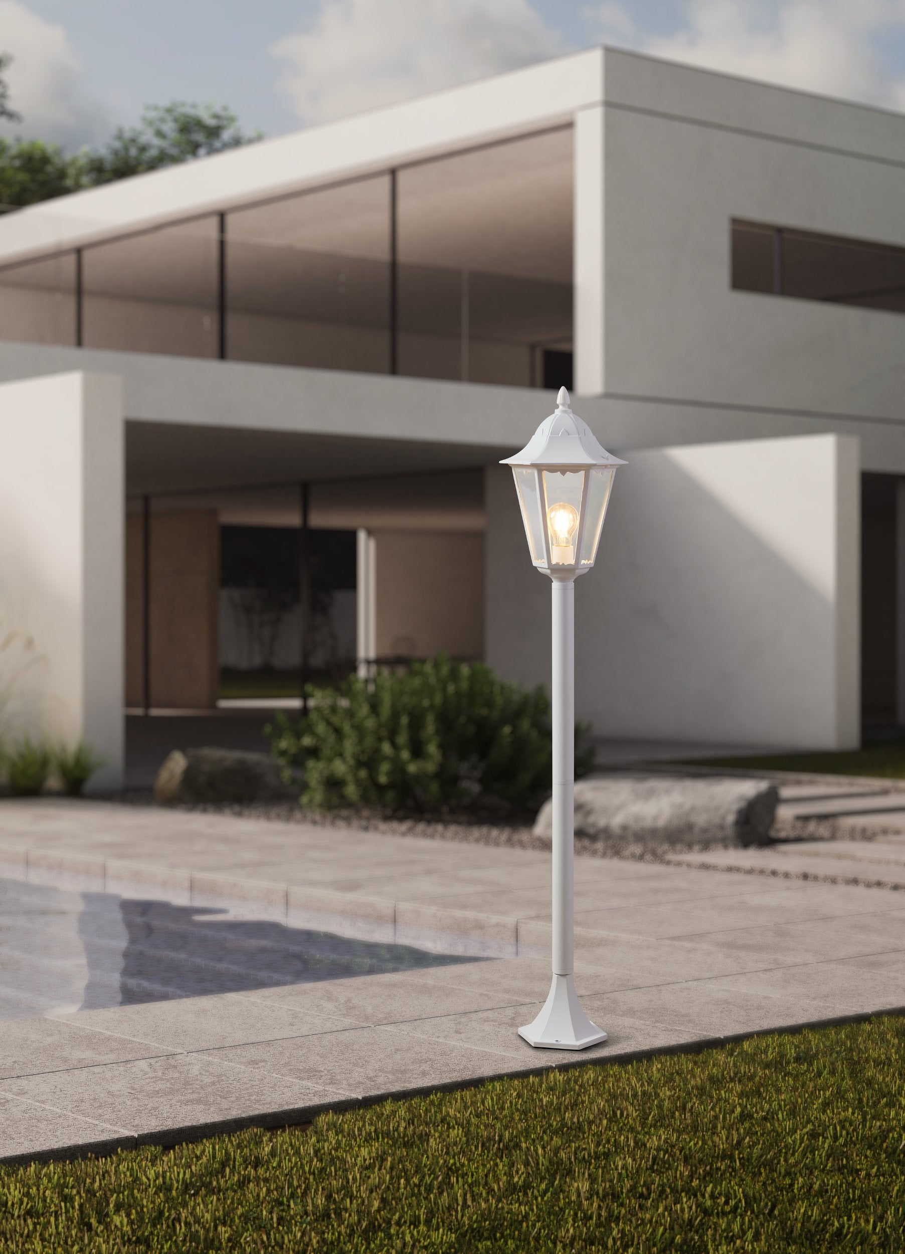 NAVEDO LAMP PIE EXT. BLANCO H1200 1X60W E27
