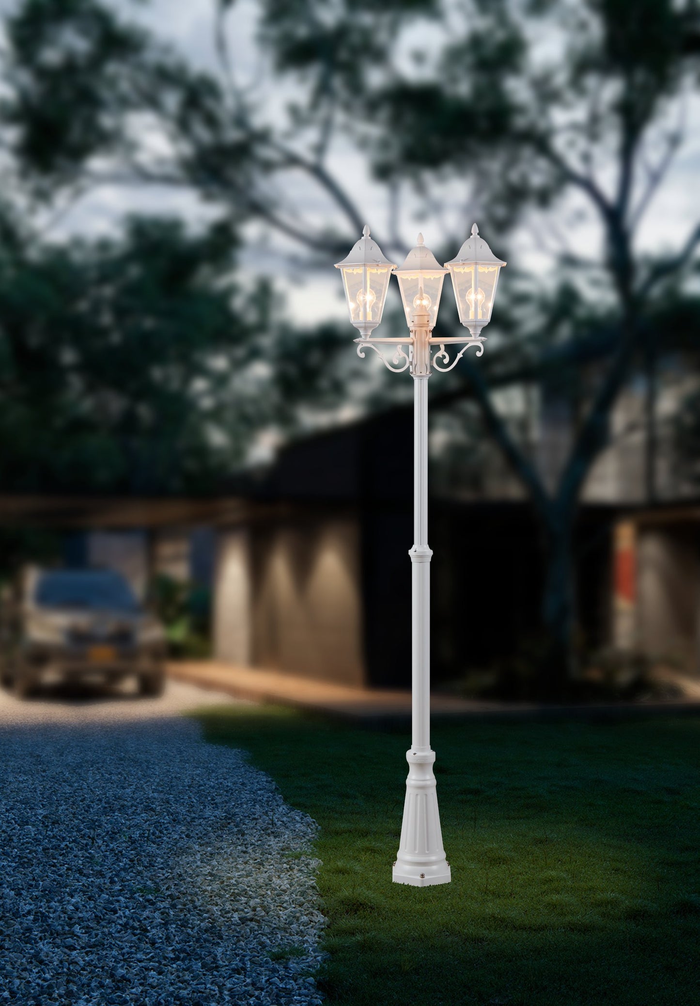 NAVEDO FAROL POSTE EXT BLANCO H2200 3X60W E27