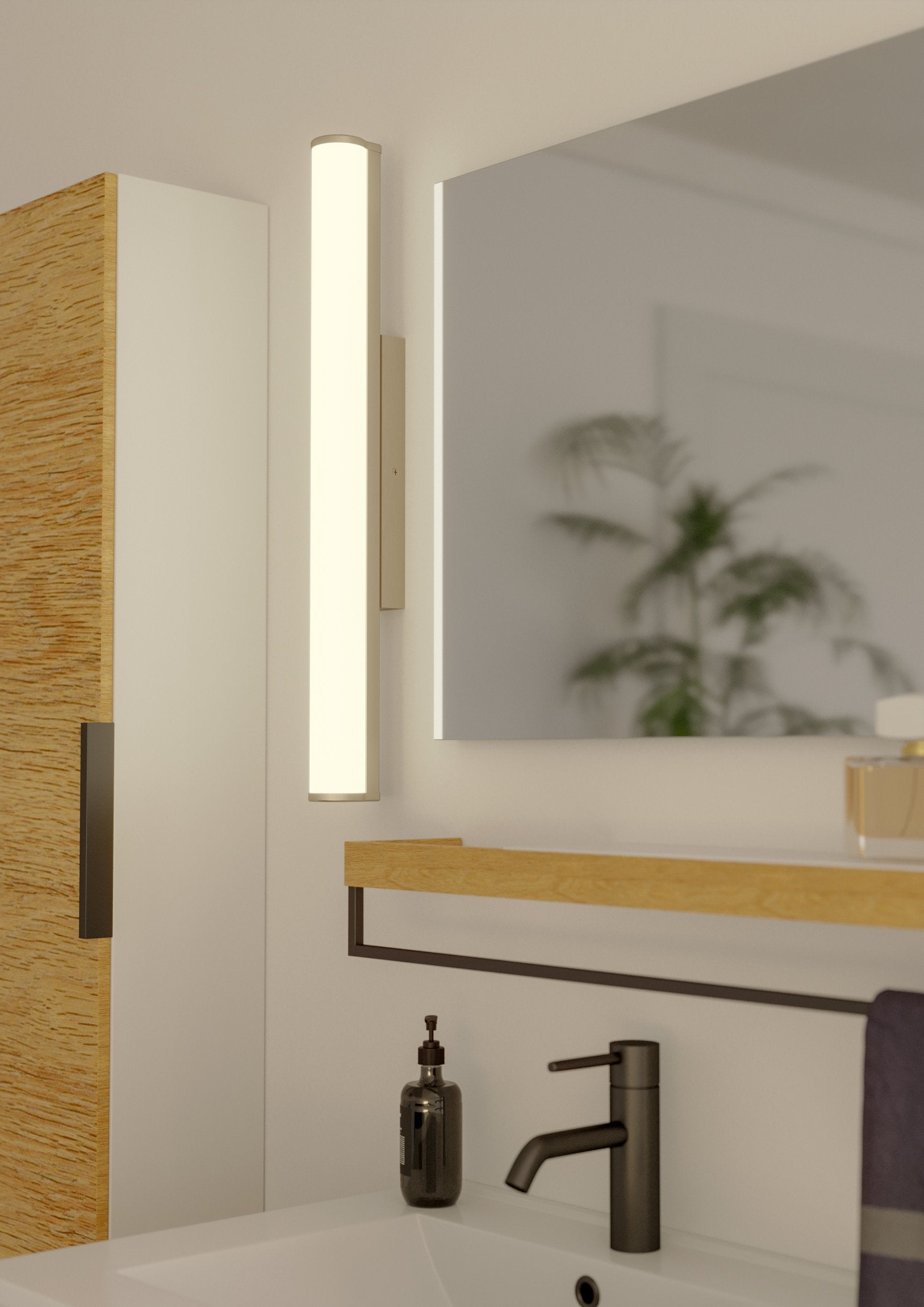 CALNOVA APLIQUE ACERO SATIN BLANCO L600 16W LED 1500lm IP44