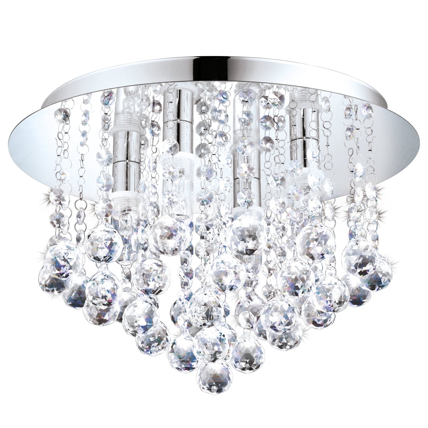 ALMONTE LAMP TECHO ACERO CROMO H230 DM350 G9 4X3W IP44