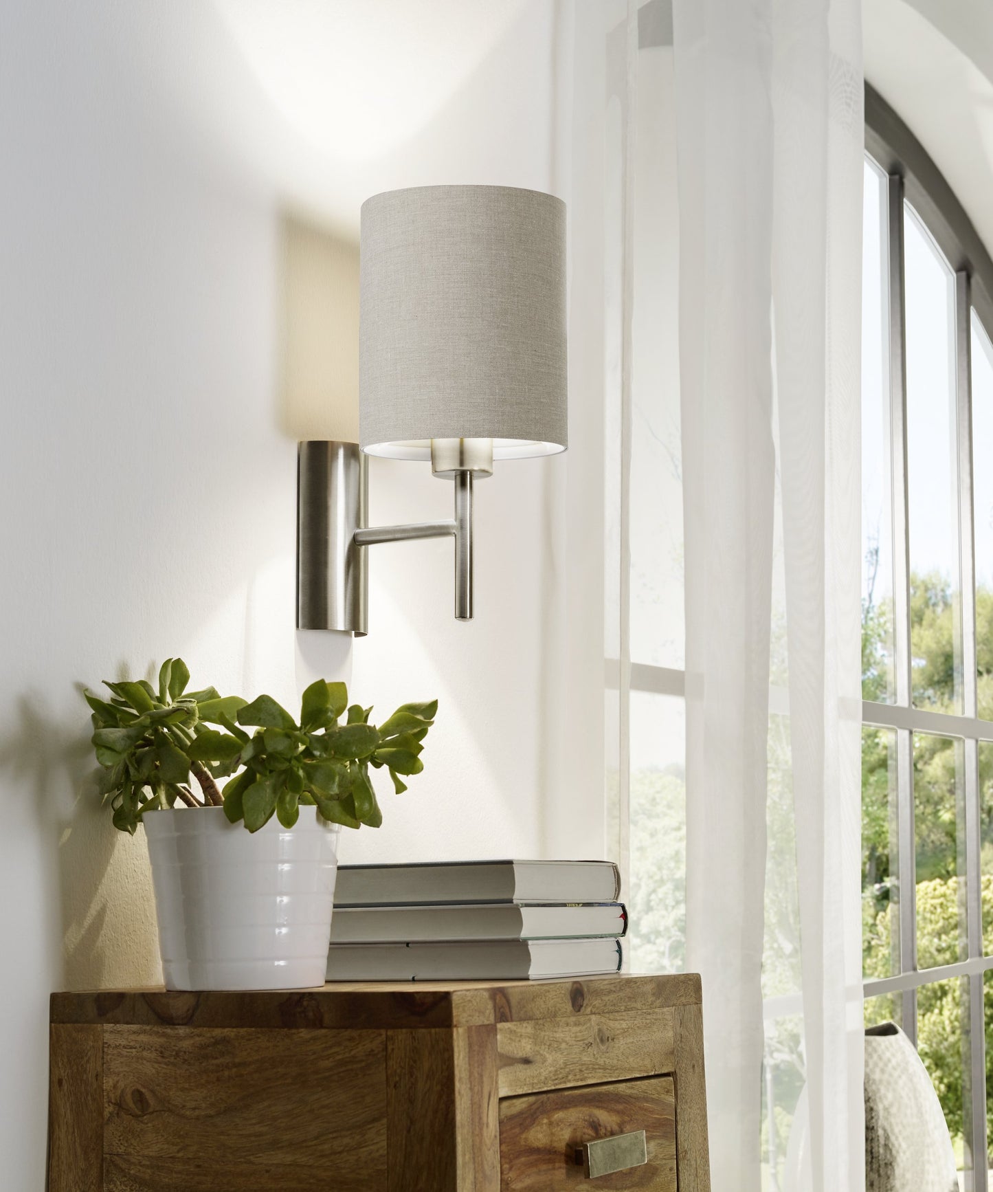 PASTERI APLIQUE TELA GRIS/BLANCO H305 A195 1X60W E27
