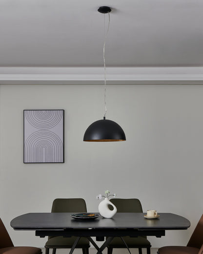 GAETANO 1 LAMP COLGANTE ACERO NEGRO DORADO DM380 1X60W E27