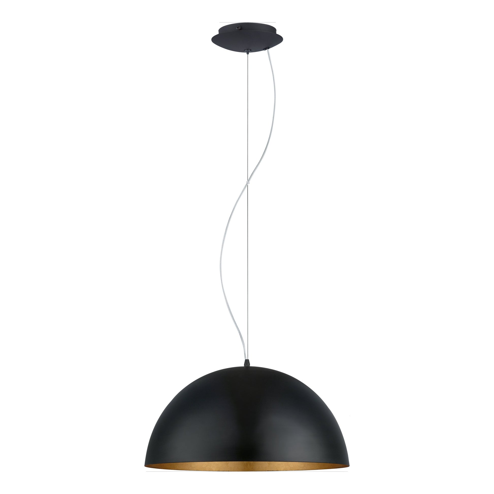 GAETANO 1 LAMP COLGANTE ACERO NEGRO DORADO DM530 1X60W E27
