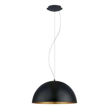 GAETANO 1 LAMP COLGANTE ACERO NEGRO DORADO DM530 1X60W E27