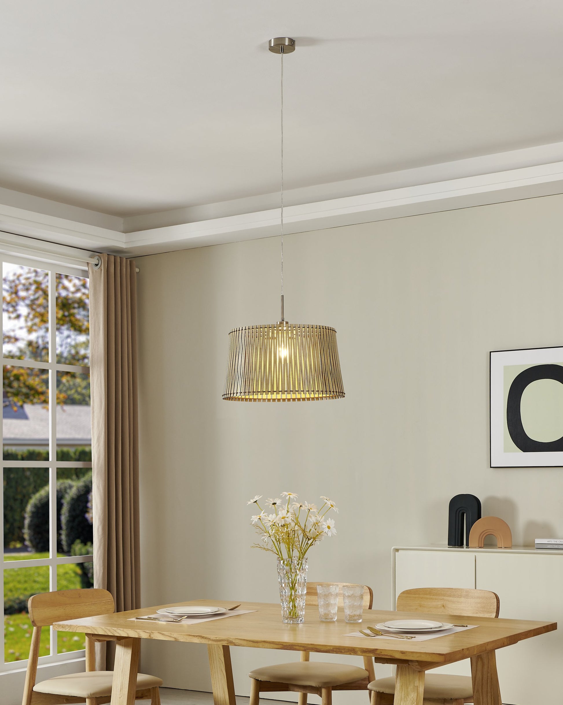 SENDERO LAMP COLGANTE MADERA ARCE DM450 1X60W E27