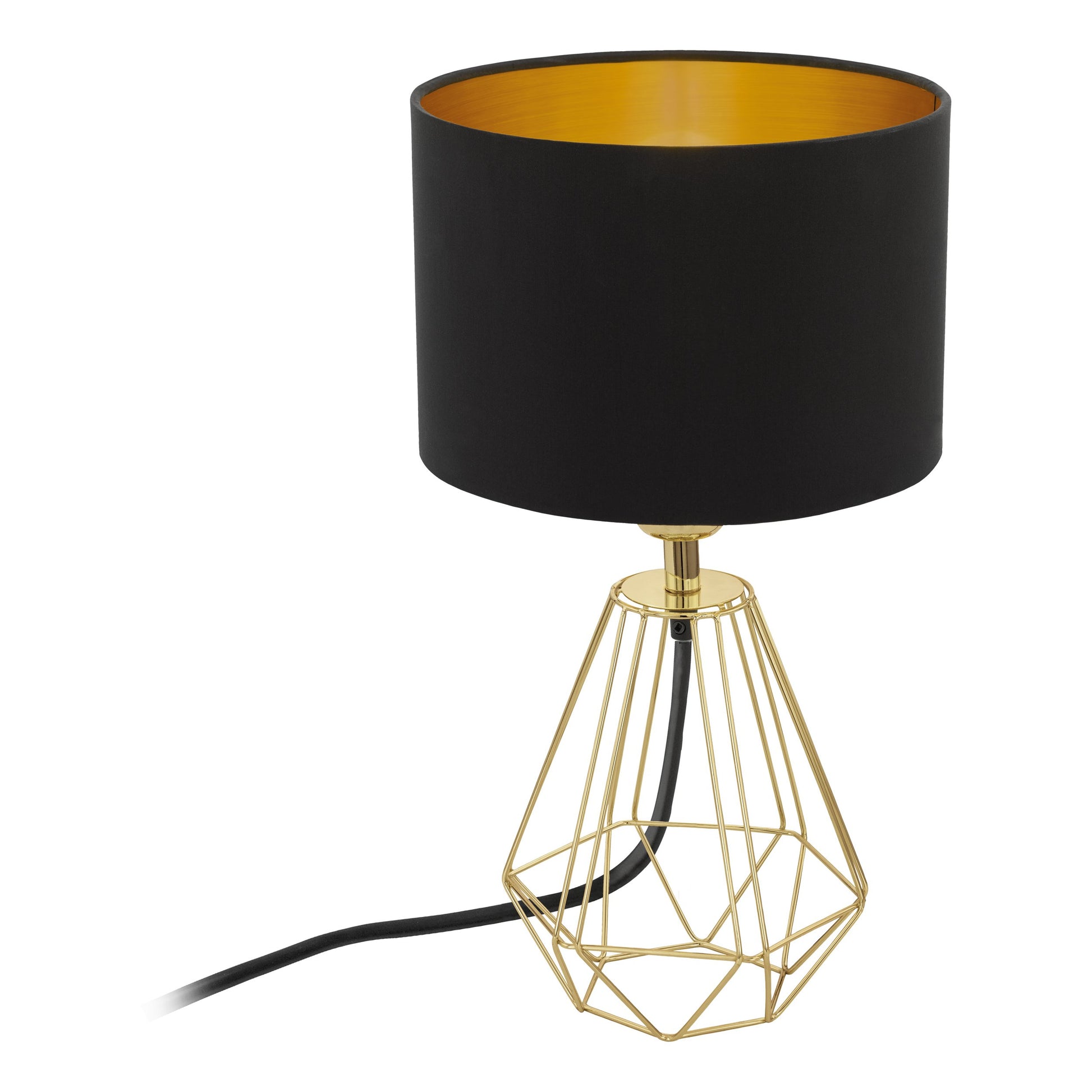 CARLTON 2 LAMP SOBREMESA NEGRO DORADO H305 DM165 1X60W E14