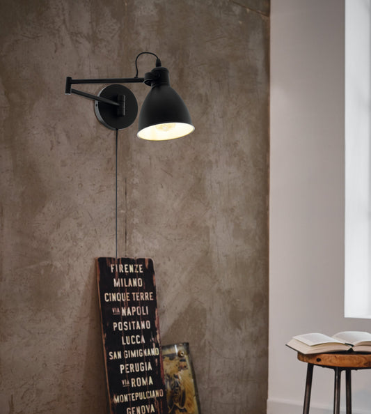 SAN PERI APLIQUE MURO NEGRO MOV. NEGRO 210X300 1X10W E27