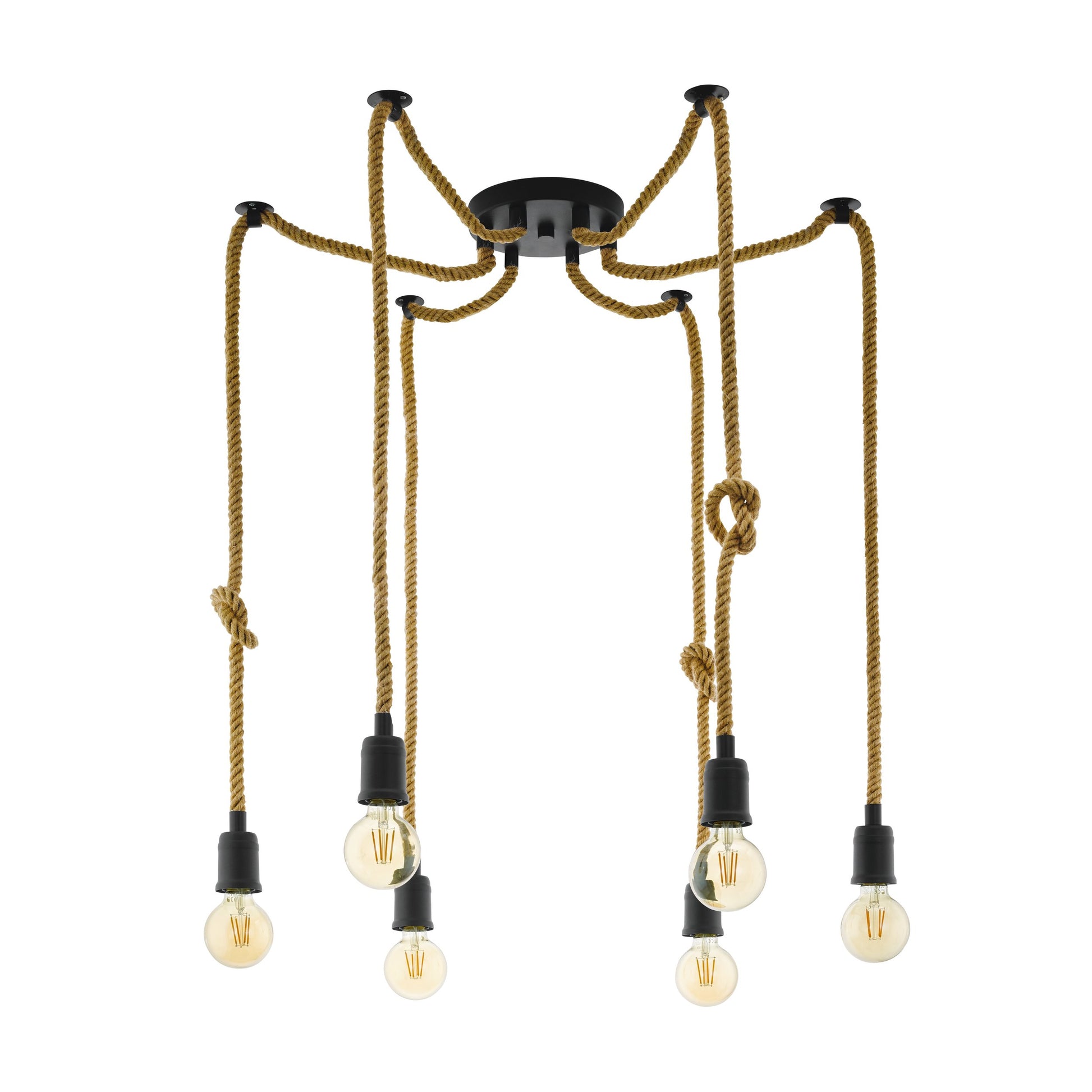 RAMPSIDE LAMP COLG ACERO NEGRO H1590 DM180 E27 6X28W
