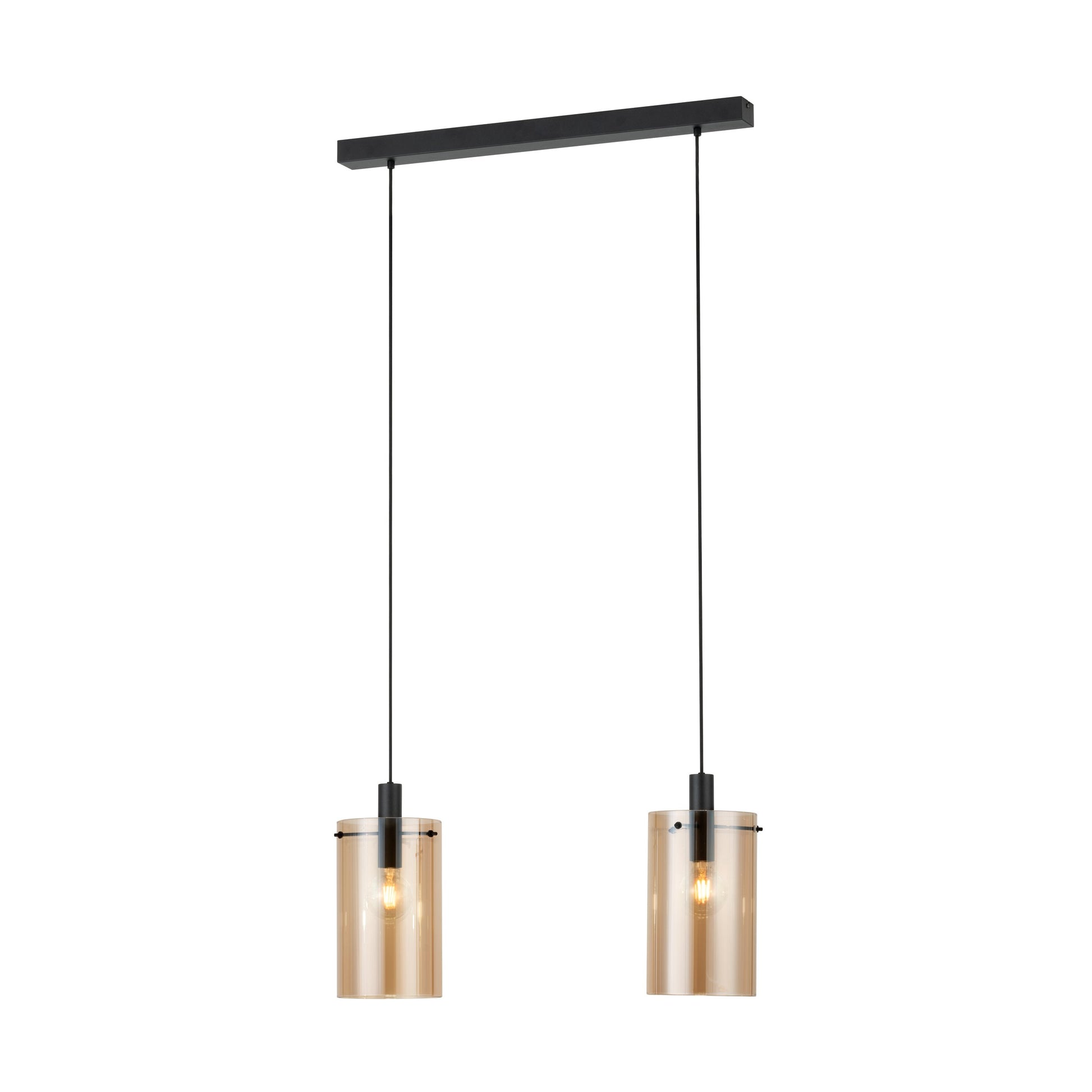 POLVERARA LAMP COLG AMBAR NEGRO L750 E27 2X40W