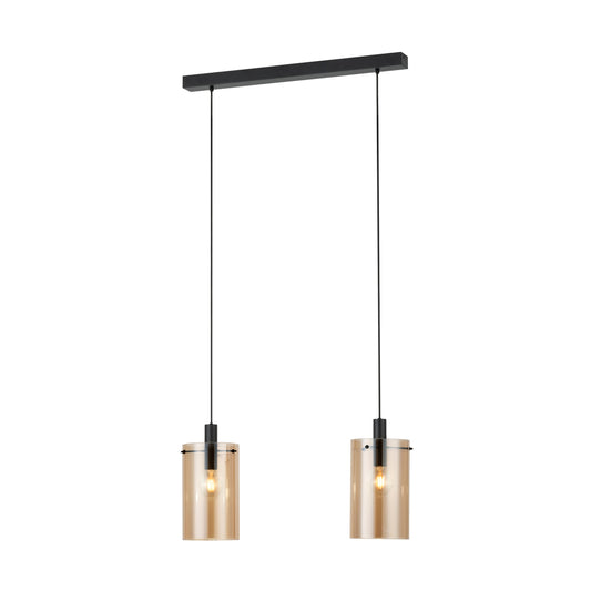 POLVERARA LAMP COLG AMBAR NEGRO L750 E27 2X40W