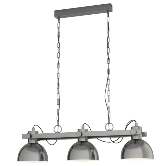 LUBENHAM 1 LAMP COLG ACERO NIQUEL L900 H1100 E27 3X28W