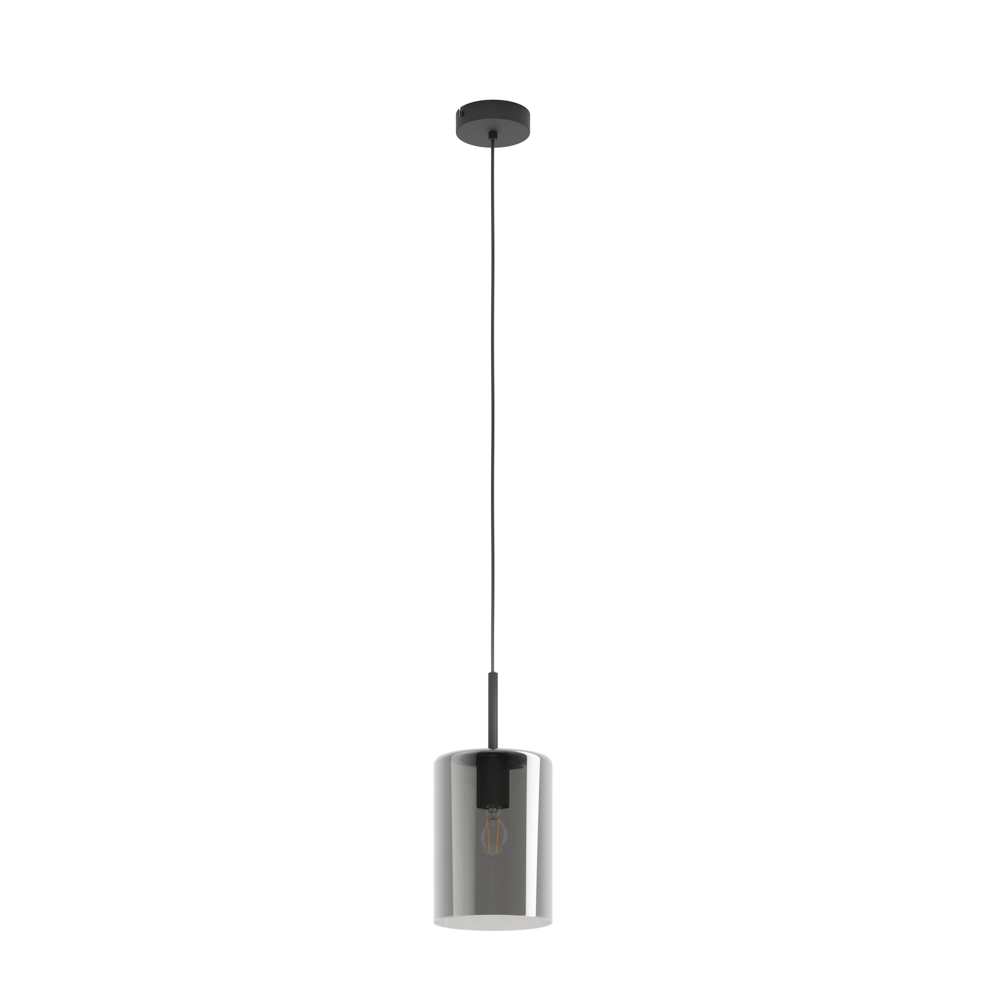 CADAQUES 1 COLGANTE VIDRIO NEGRO TRANSP DM160 1X60W E27