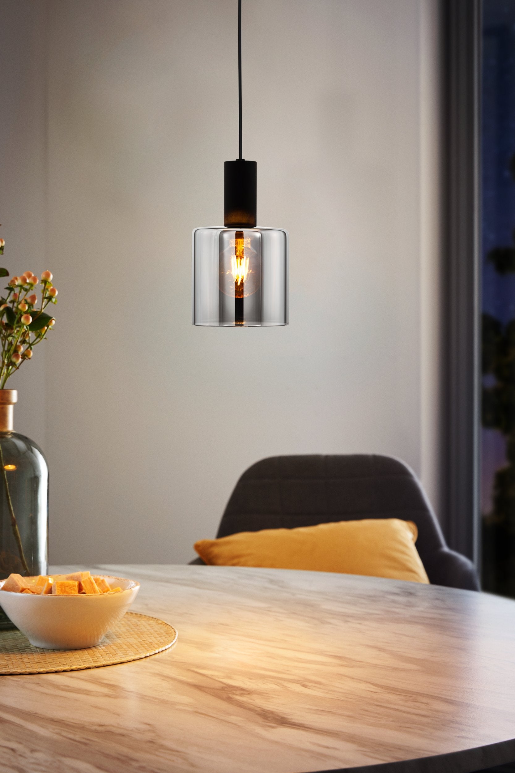 GOROSIBA COLG ACERO NEGRO  H1100 DM150 E27 1X40W IP20