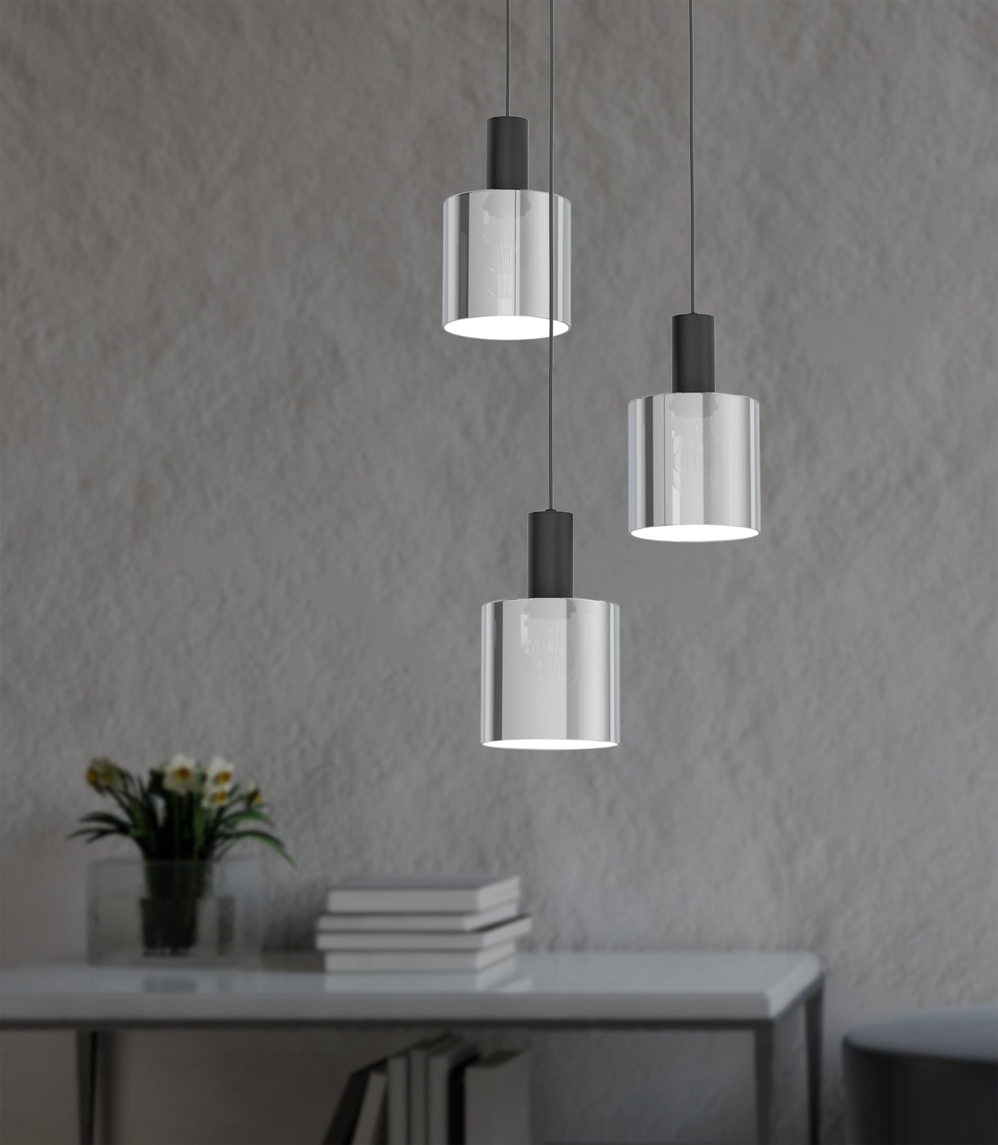 GOROSIBA COLG ACERO NEGRO H1300 DM410 E27 3X40W IP20